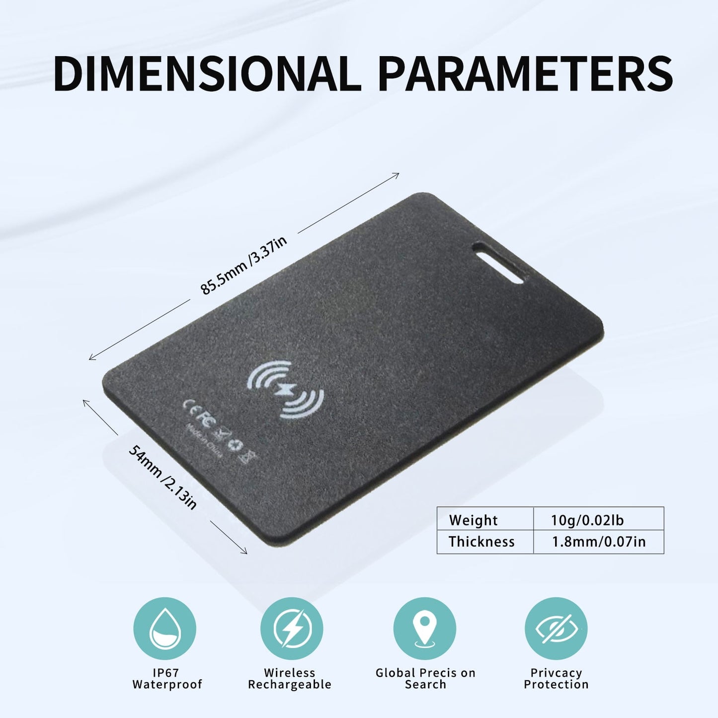 Wallet Tracker Card for Apple Find My, MFi Certified Smart Bluetooth Tracker with Global Precision Tracking, Rechargeable Anti-Stalking Smart Finder for Wallet, Passport, Luggage